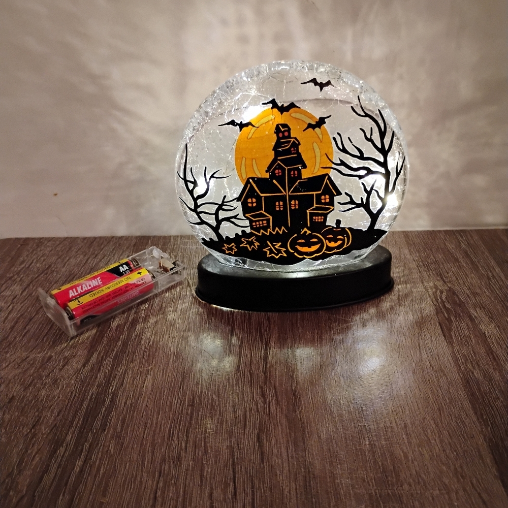 Halloween Theme Glass Lit Dome